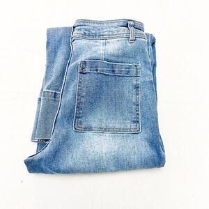 OAT NY Light Wash Wide Leg Cropped Zip Fly Denim Jeans Size 4 / 27